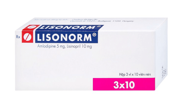 Viên nén Lisonorm Gedeon điều trị tăng huyết áp vô căn (3 vỉ x 10 viên)